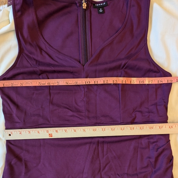 Torrid sz2 (2X) dark pink sleeveless jersey sheath dress EUC - Picture 3 of 9
